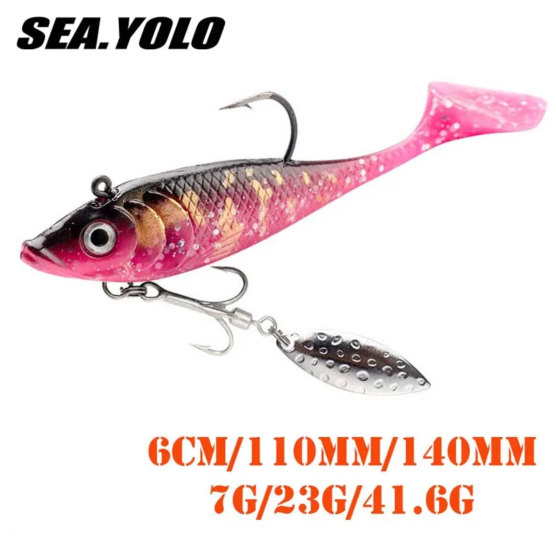 

SEA.YOLO Soft Bait Wrapped With Lead Fish T-tail Biomimetic Imitation Fake Bait Sea Bass Killing Long-range Fake Bait