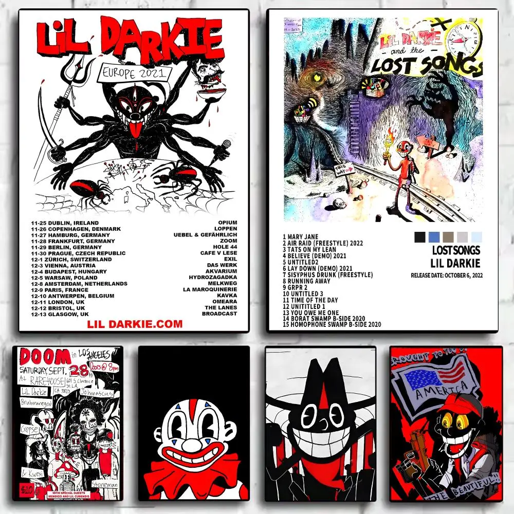 Rapper Music Album L-Lil D-Darkie Poster Decorative Wall Art Sticker Mural Print for Bedroom Living Room Hallway Home Decor Gift