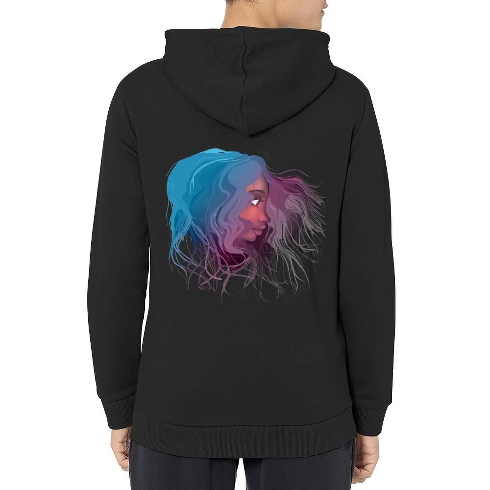 

Girl with Transgender Flag color hair Hoodie anime clothing men's clothing men's sweat-shirt set hoodie graphic