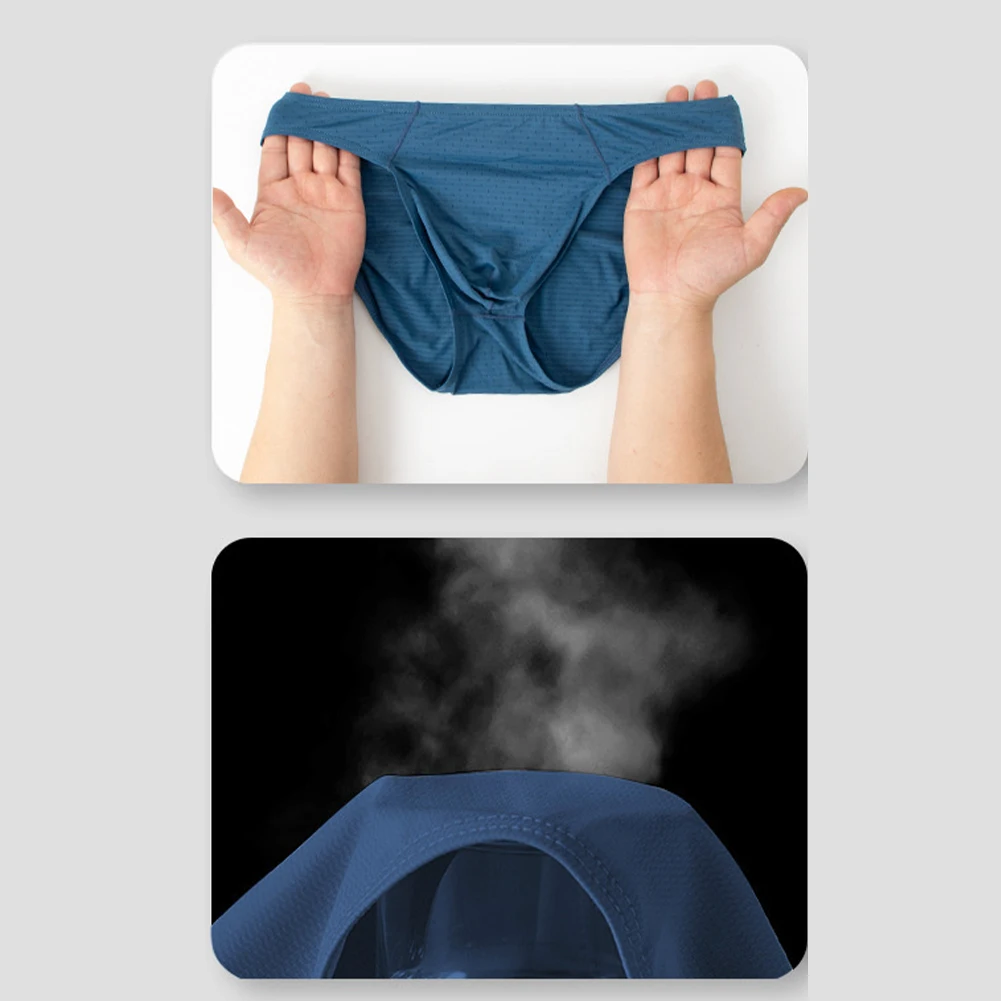 

Sexy Men Panties U Pouch Seamless Ice Silk Underwear Elastic Breathable Mesh Briefs Shorts Comfortable Lingerie