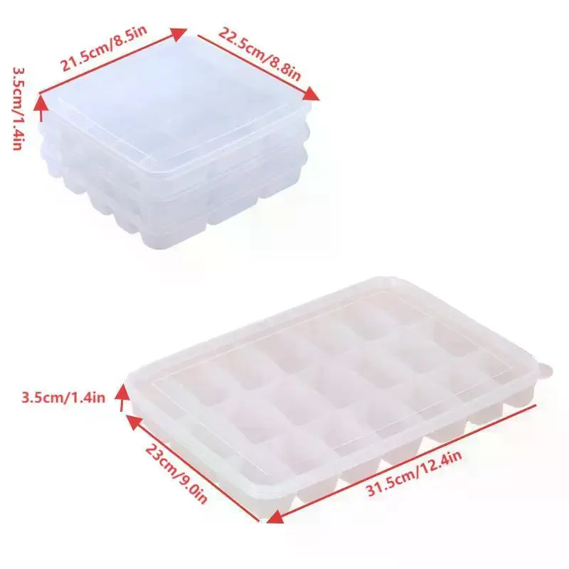 HOT 15/21 Grid Kitchen Storage Box Refrigerator Organizer Transparent Reusable Food Containers Tray For Dumpling Wonton