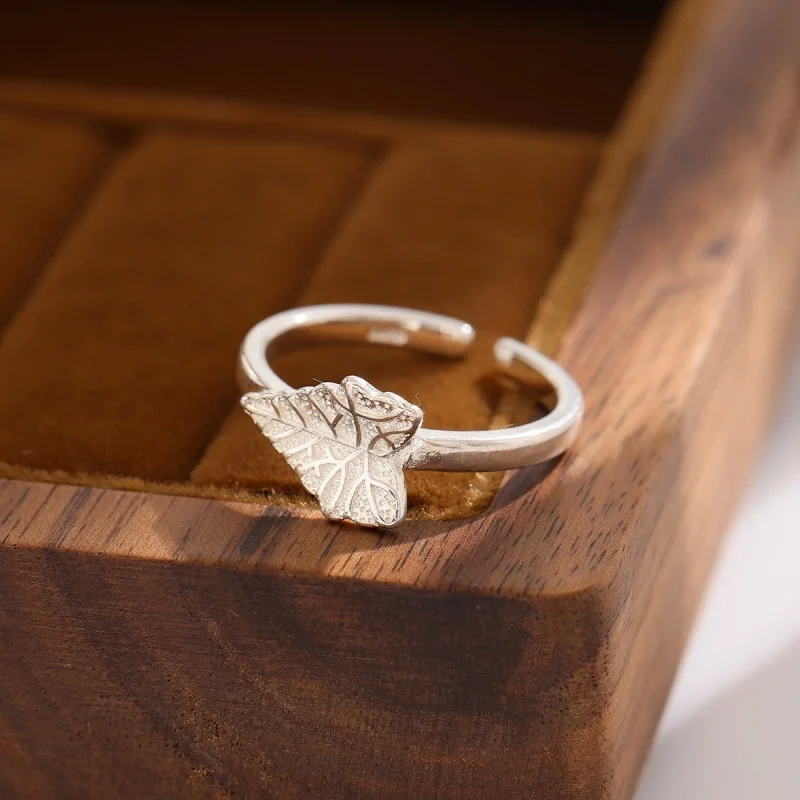 

Хит продаж, новое модное кольцо из стерлингового серебра 925 пробы с кленовым листом, модное и изысканное высококачественное ювелирное изделие с листьями JZ038