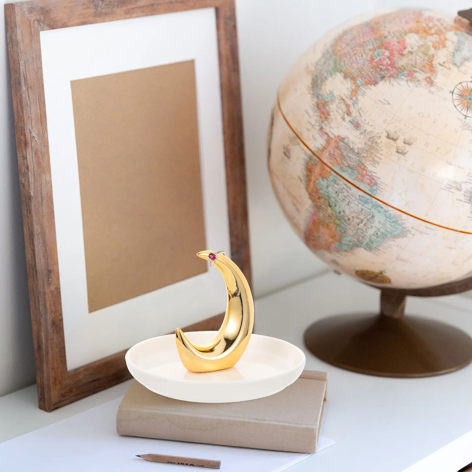 

1pc Ceramic Jewelry Tray Storage Plate for Earrings Necklace Rings Bracelet Display Organizer Multifunctional Accessories