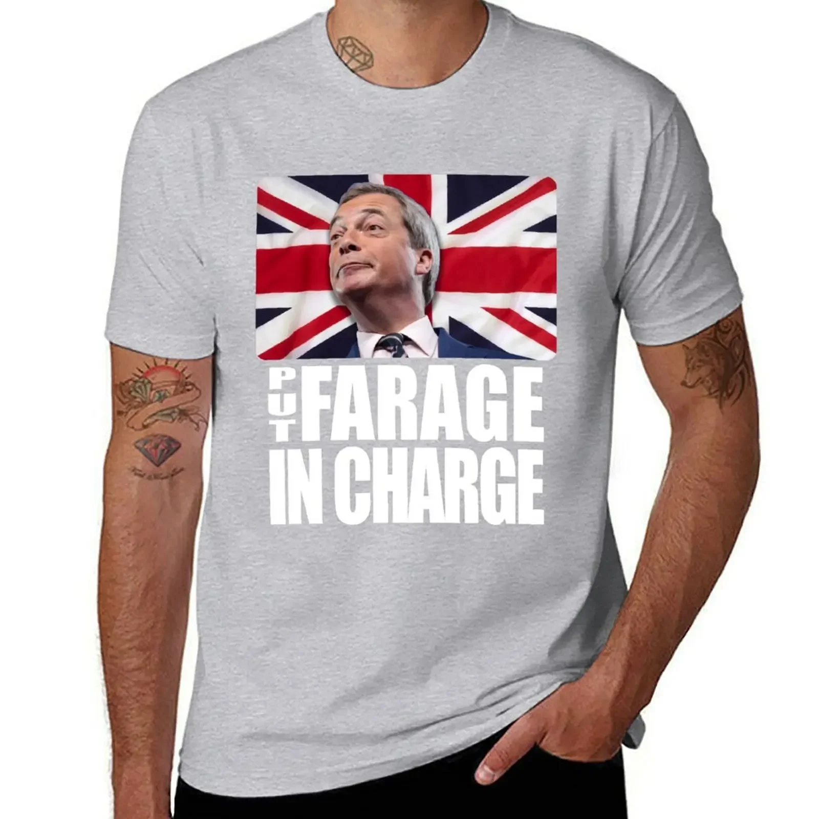 T-Shirt shirts graphic tees quick drying cute clothes Men's t-shirts PUT FARAGE IN CHARGE Nigel Farage Brexit TShirt 2024