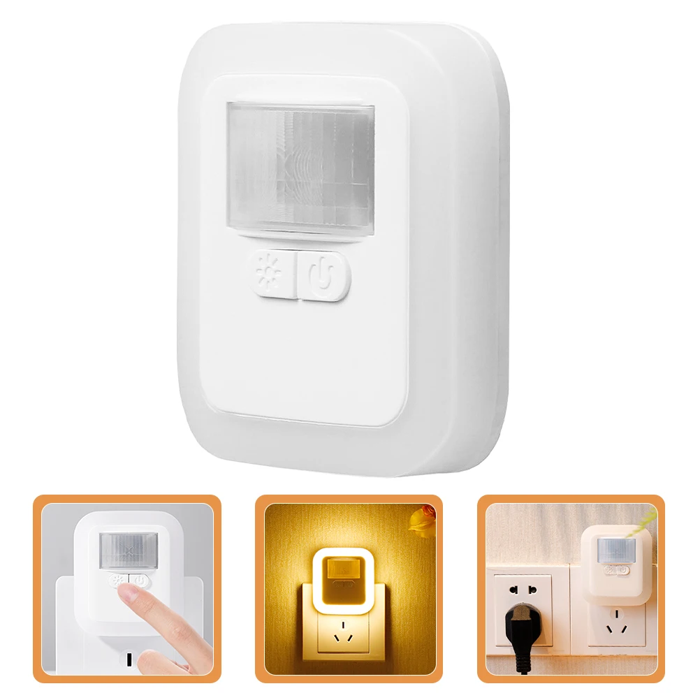 

Adjustable Motion Sensor Night Light Plug In Led Bedroom Wall Lamp Human Body For Room Bathroom Cafe Party (Us Plug)