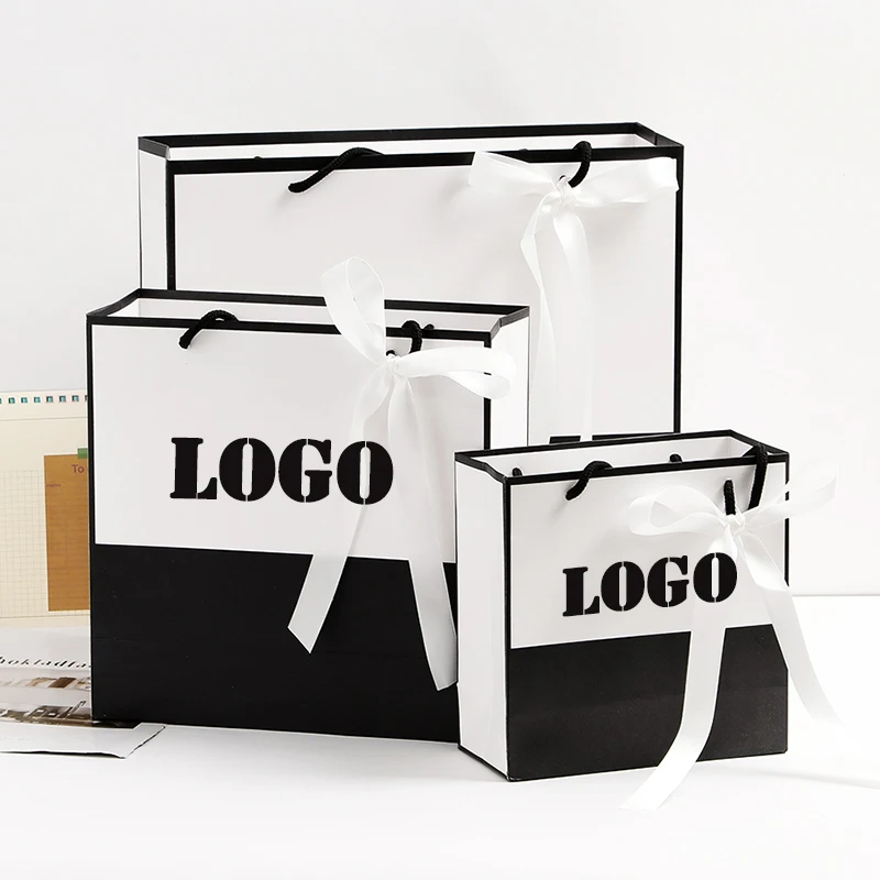 5/10 Pcs Personization Logo Square Gift Package Bags For Flower birthday cake wedding gifts bags wig jewelry package paper bags