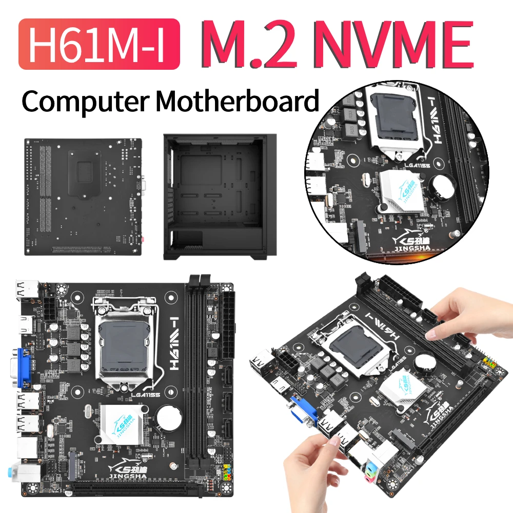

H61M-I Computer Motherboard LGA1155 DDR3 PC Mainboard M.2 NVME Computer Main Board