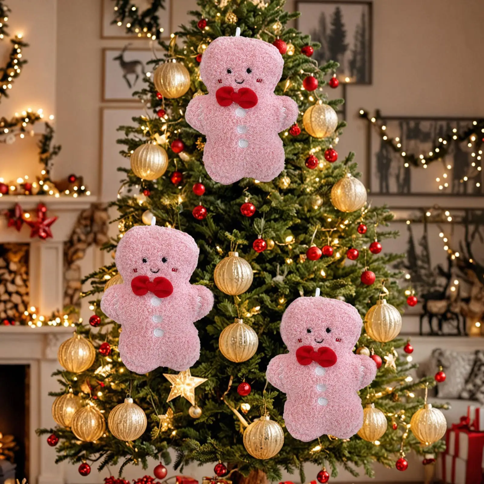 

Plush Gingerbread Man 7 Inches Gingerbread Throw Pillow Stuffed Pillow Ornaments For Holiday Tree Home Chair Party Table Sofa