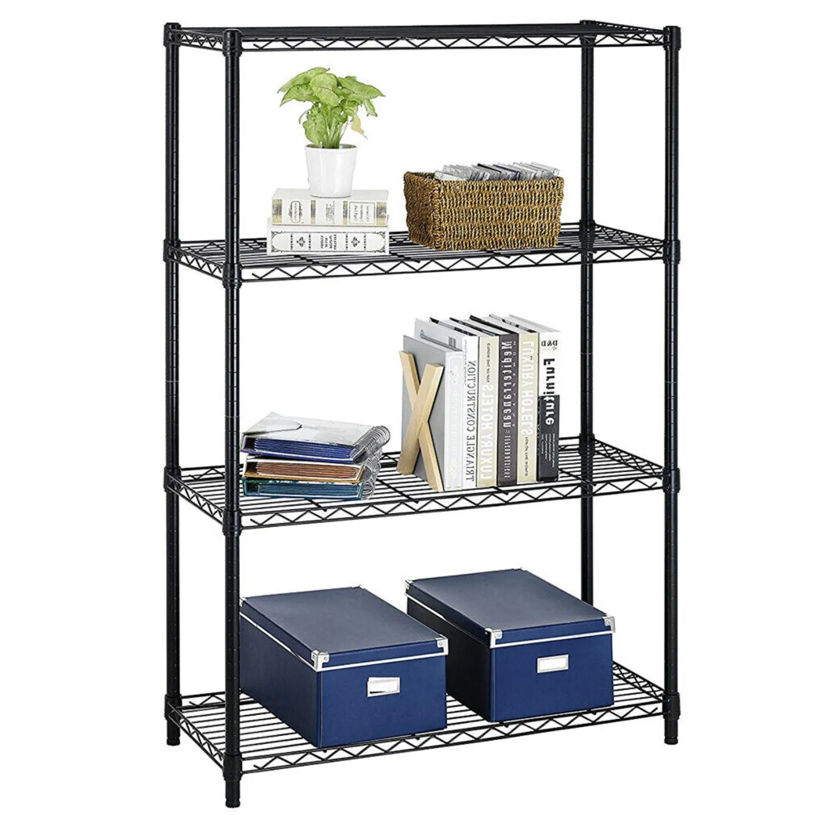 US 4 Tier Shelving Unit NSF Wire Shelf Metal Large Storage Shelves Heavy Duty Heigh