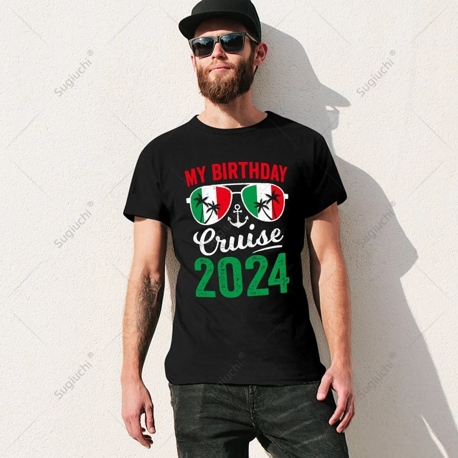 Unisex Men Birthday Cruise 2024 Retro Italy Flag Italian Boys Toddler Tshirt Tees T Shirts Women Boys 100% Cotton T-Shirt