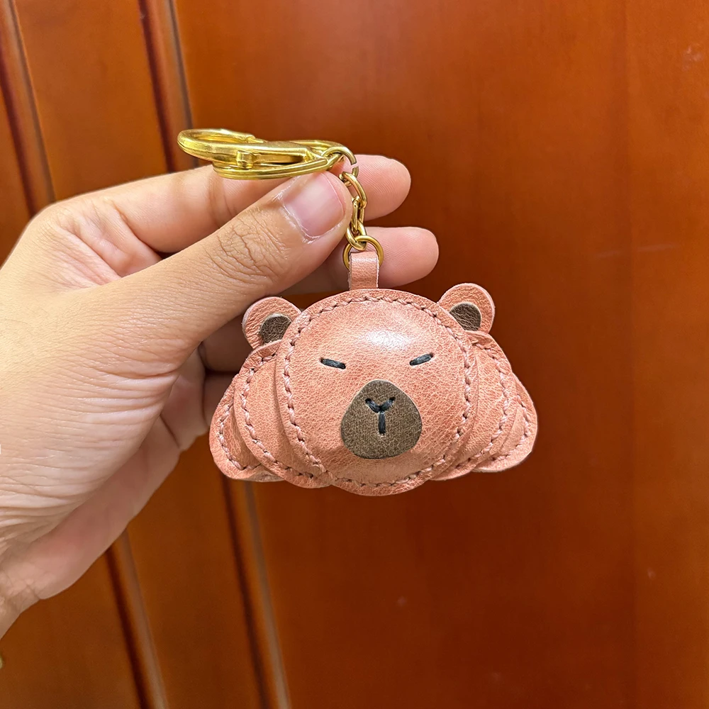 

Cow Leather Raccoon Keychain Raccoon Bag Charm Marmot Hand-woven Pendant Zoon Bag Accessories