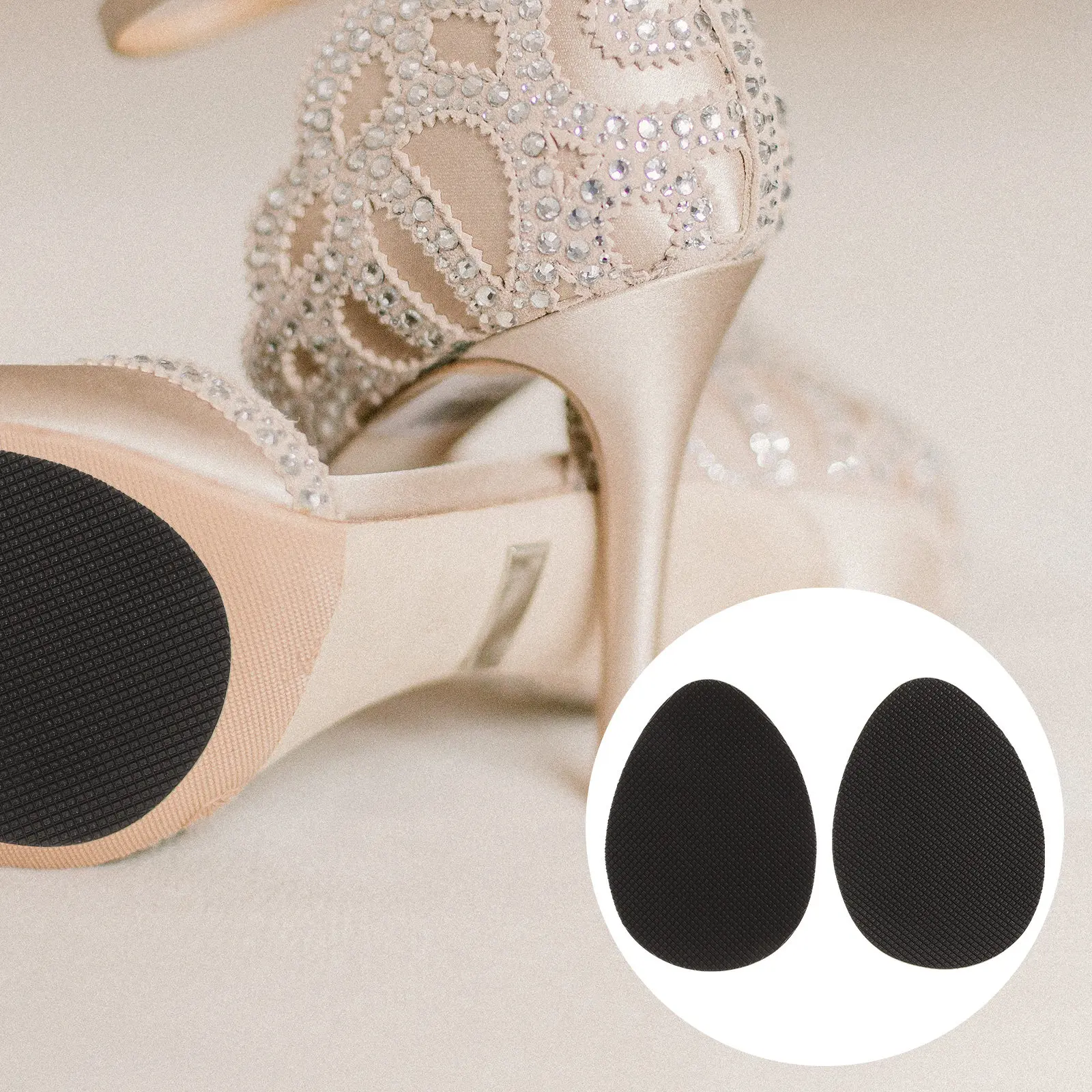 

6Pairs High Heel Sole Protectors Non-Slip Shoe Pads for Icy Surfaces Self-Adhesive Grip Stickers for Boots Sandals Booties