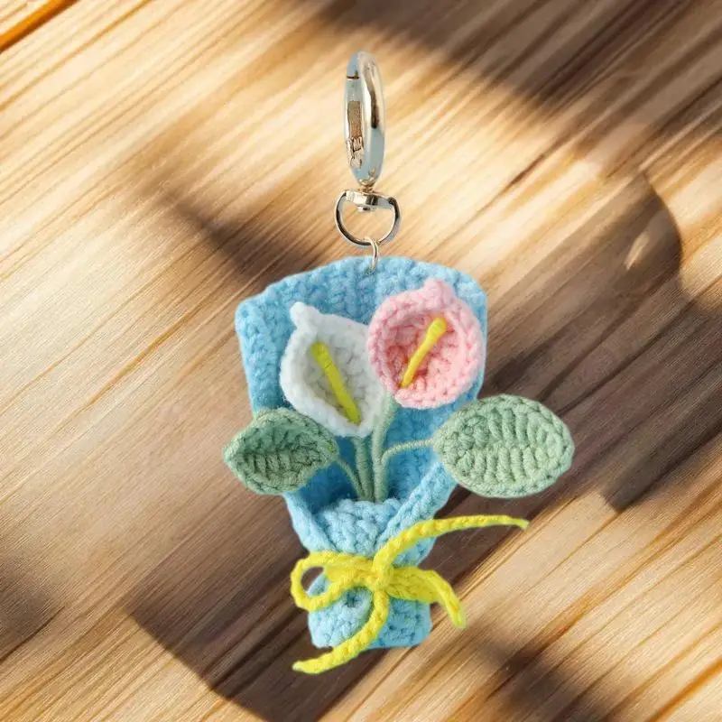 حلقات مفاتيح زنبق الكالا الحرفية المصنوعة يدويًا؛ المعلقات مفتاح السيارة بكميات كبيرة بالجملة.