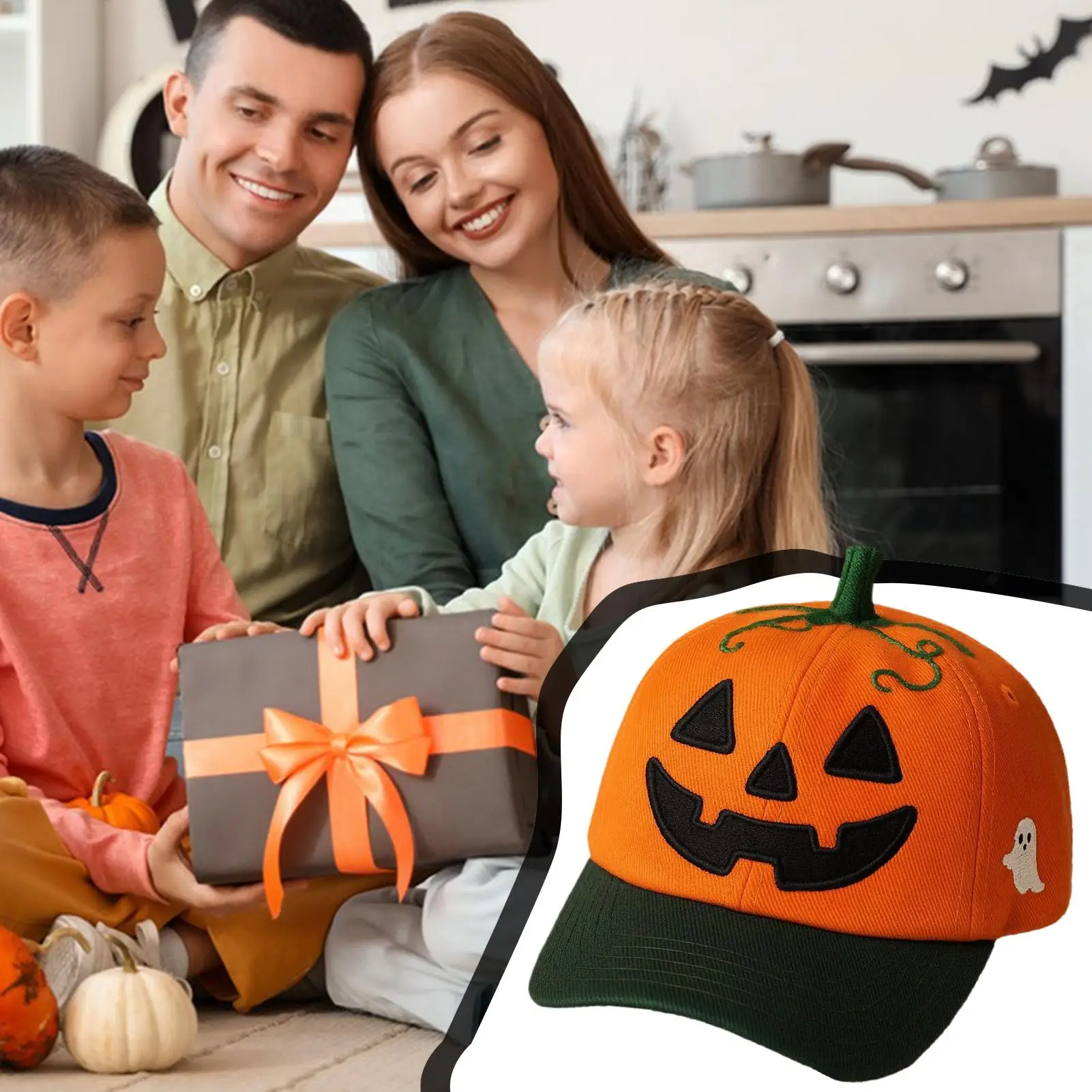 هالوين فانوس اليقطين قبعة هالوين اليقطين الوجه فانوس قبعة بيسبول مخيف زي القبعات للنساء الرجال خدعة أو علاج