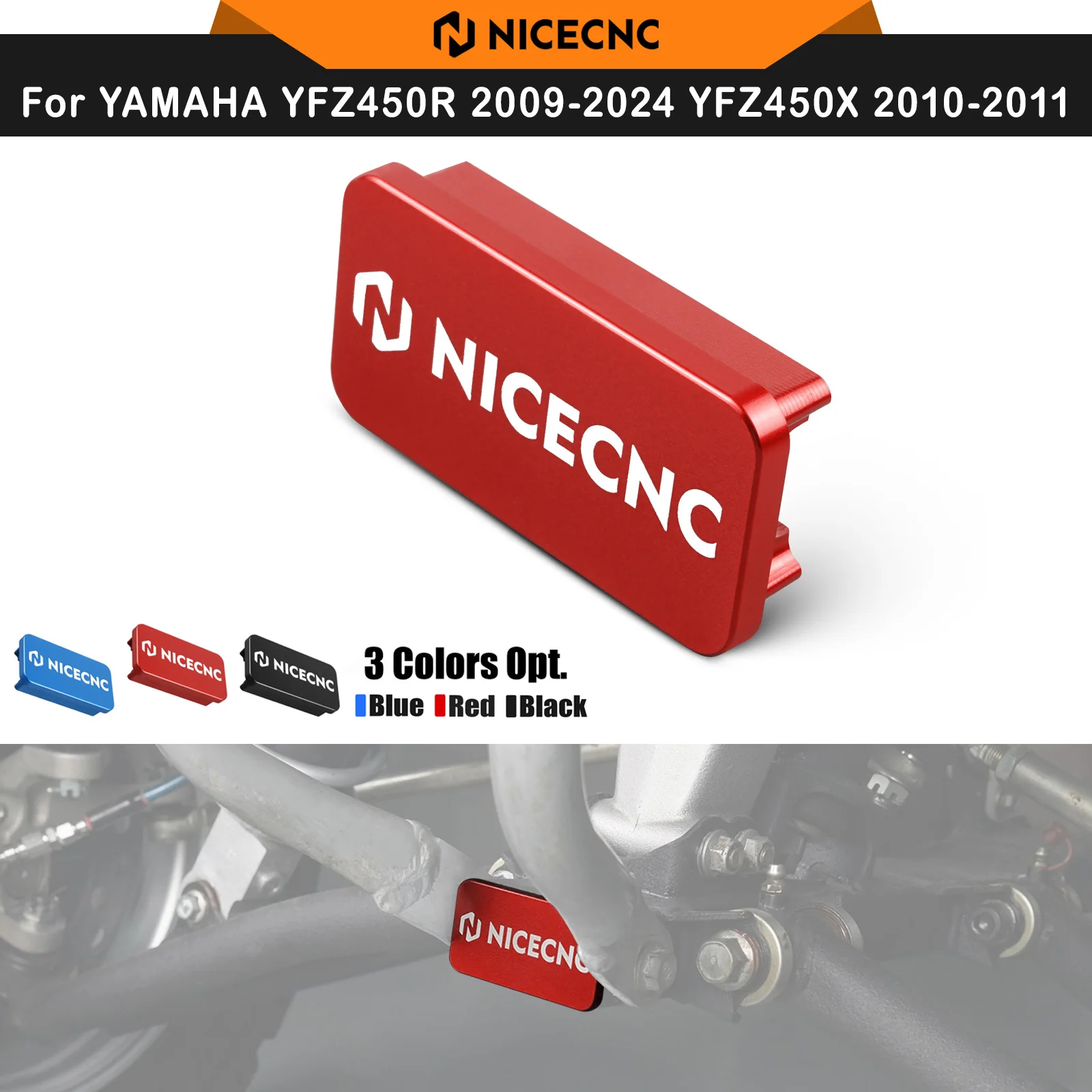 Tapones de Aluminio Billet NICECNC para Agujeros del Chasis Yamaha YFZ450R 2009-2024 YFZ450X 2010-2011, Repuestos de Protección Antipolvo para el Chasis