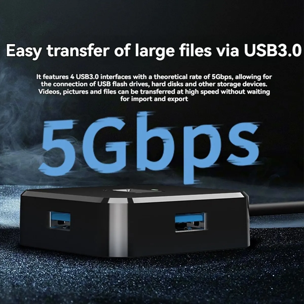 A46U 4-in-1 USB Splitter HUB USB 3.0 Hub Laptop One Drag Four Expansion U Disk Multi-Interface Extension Dock Splitter