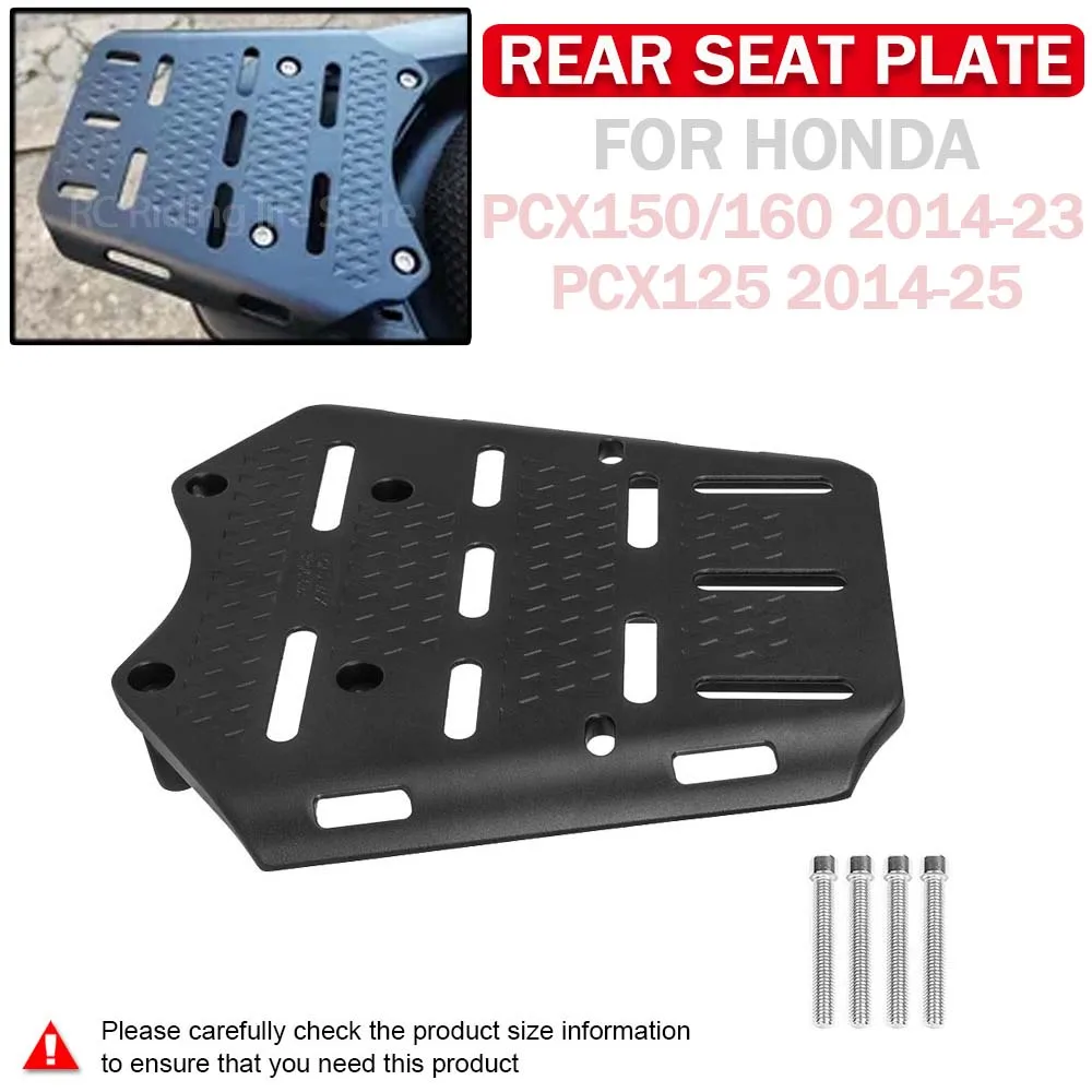 For Honda PCX150 PCX160 PCX125 2014-2023 Motorcycle Aluminum Rear Rack Top Case Support Bracket Tail Box Trunk Holder Plate Pad