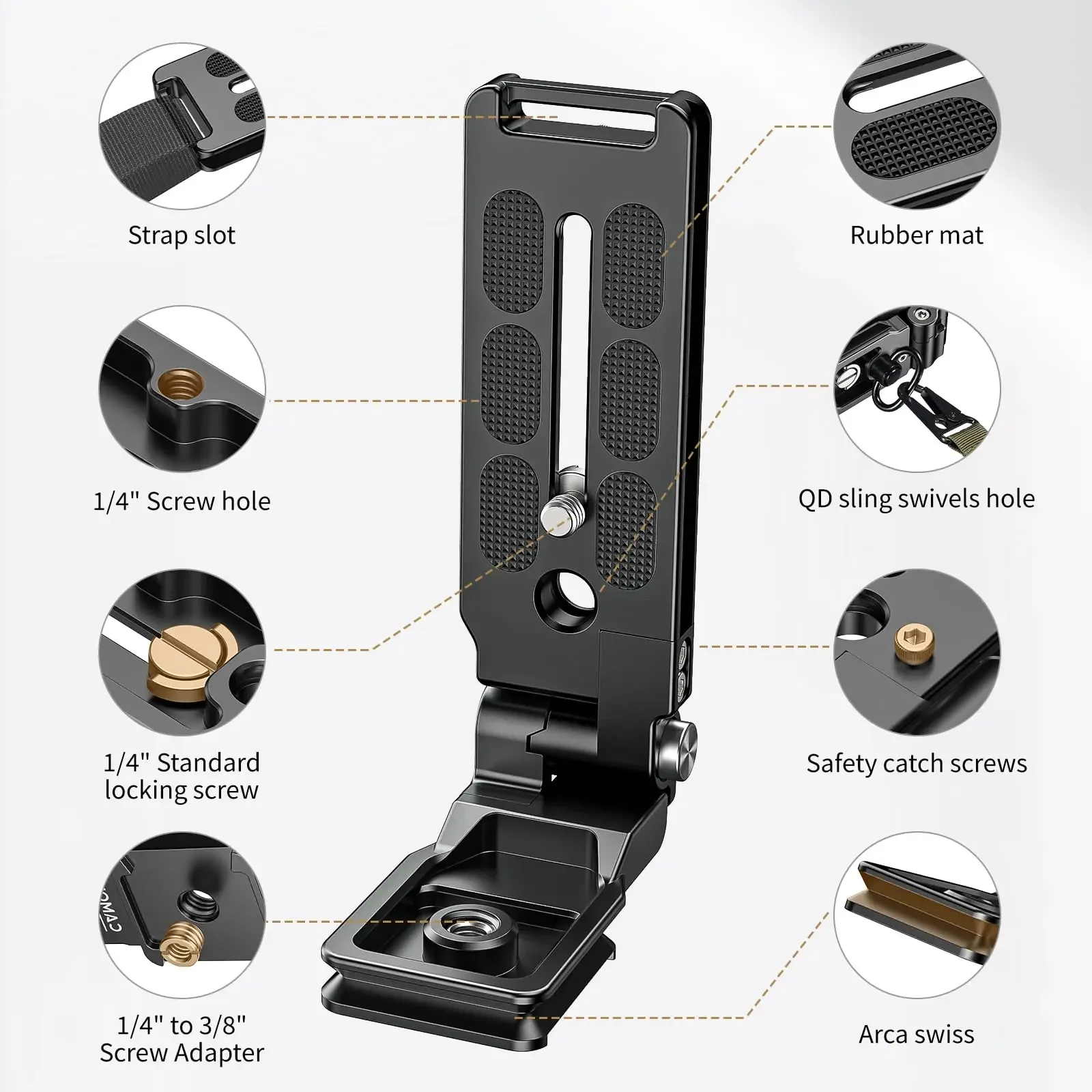 Foldable DSLR Camera L Bracket Arca Type QR Quick Release Plate Vertical Mount for Canon Nikon Sony Osmo Stabilizer Monopod