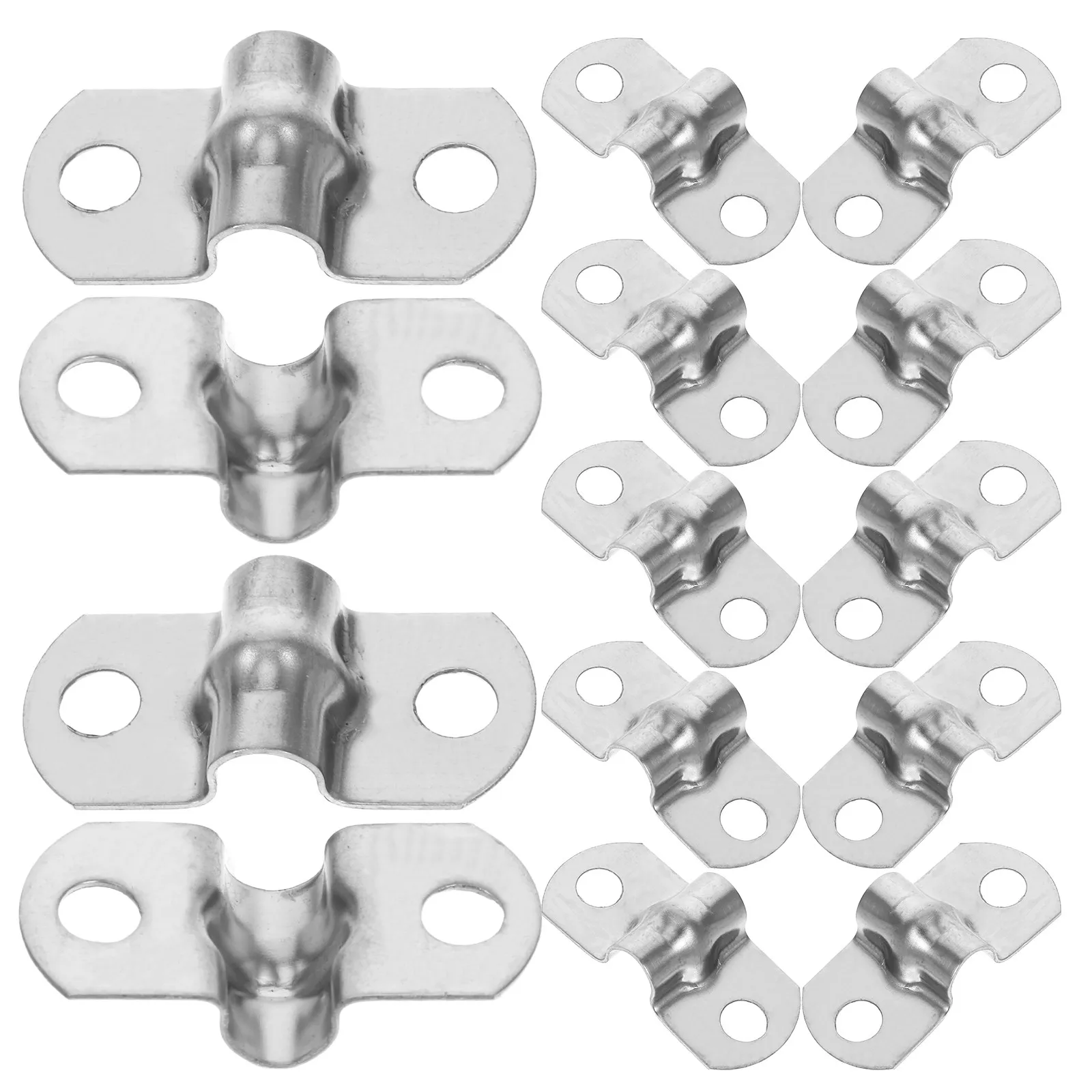 50Pcs Stainless Steel U-Bracket Pipe Clamp Set Multi-Use Metal Saddle for Plumbing Automotive DIY Projects Cable Tube Pole