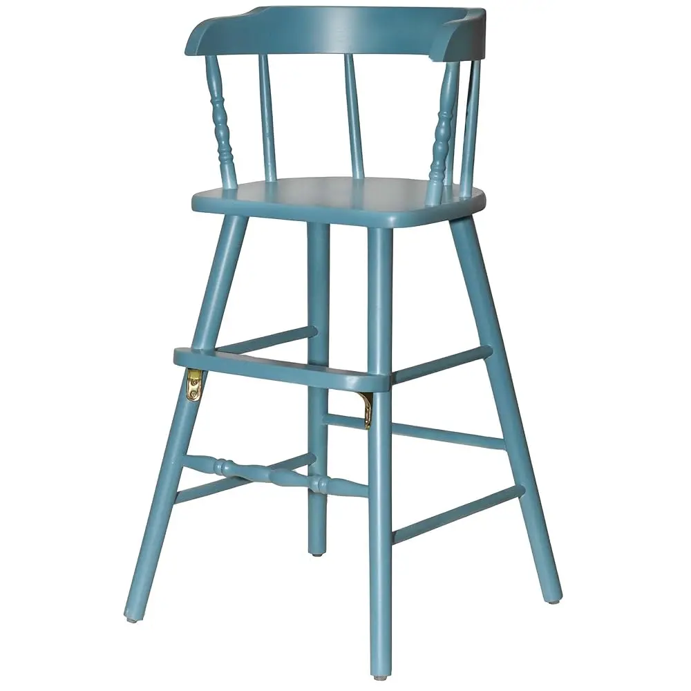 Silla juvenil de madera estilo Sargent'S Sons Amish, silla de escritorio, silla de comedor juvenil con paso y un (gris azul)