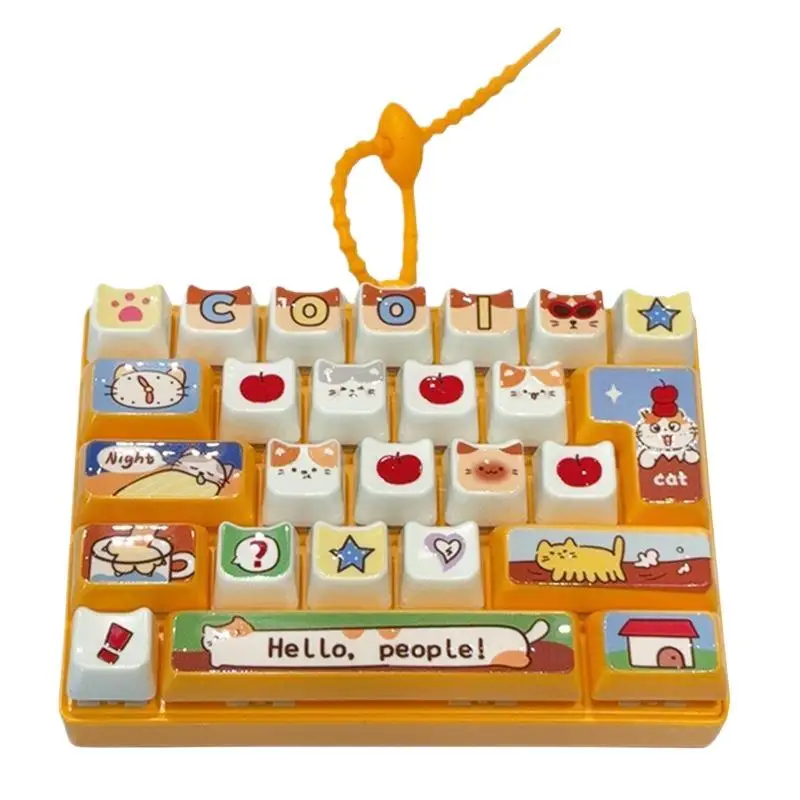 26 Key Simulated Keyboard Cartoon Patterns Educational Stress Relief Release Pendant Decoration Backpack Pendant Gift