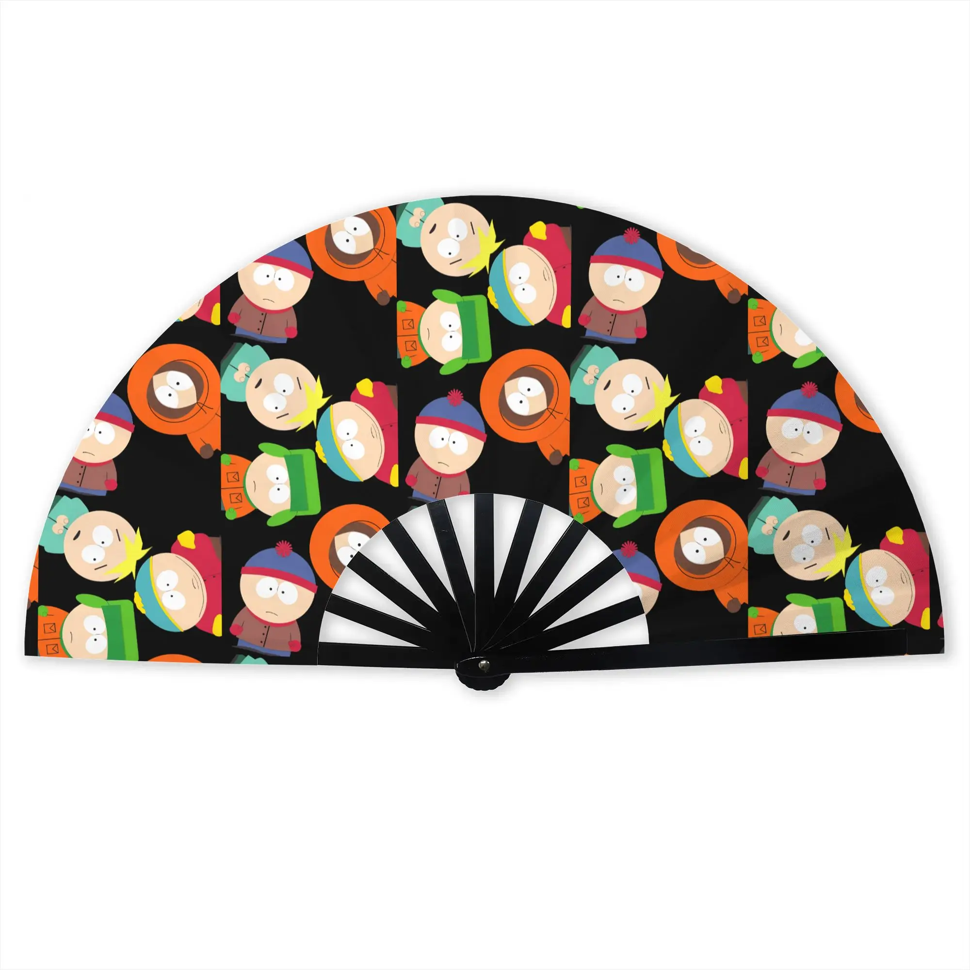 Customized S-Southes Cartoon Manga Portable Pocket Fan Camping Classic Polyester Folding Fan Chinese Dance Handheld Cooling Fans