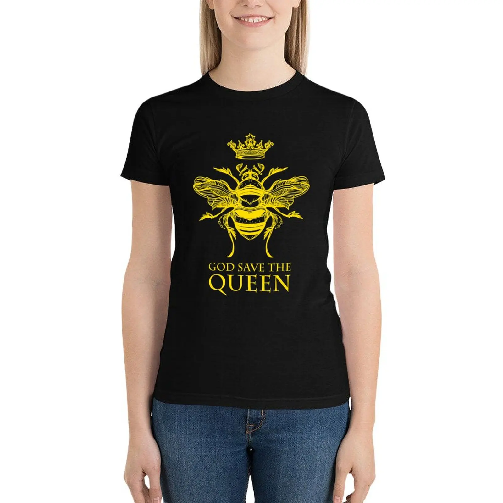 

God Save the Queen 'Bee' T-Shirt oversized funny summer tops Female clothing Women clothing