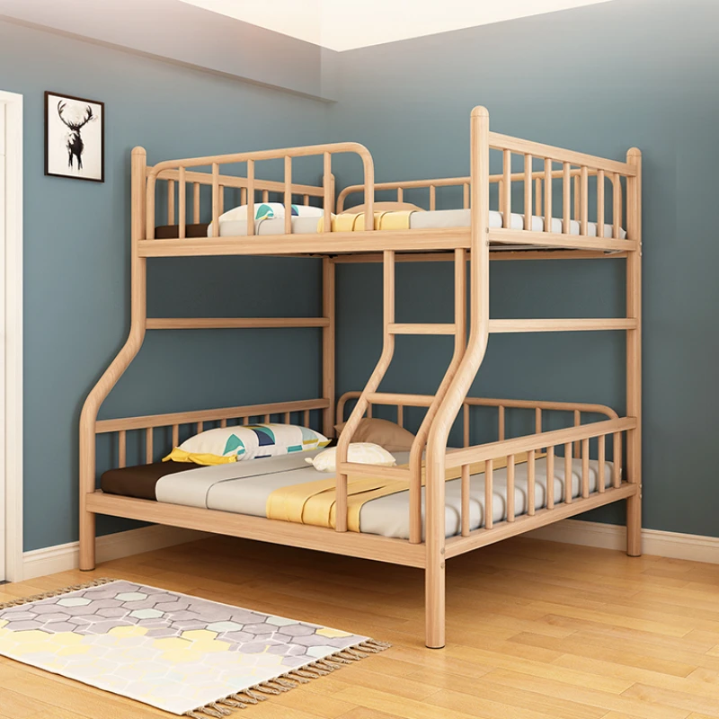 Stainless steel double , 1.8-meter-high, low mother and child bed, upper and lower bunk, iron frame