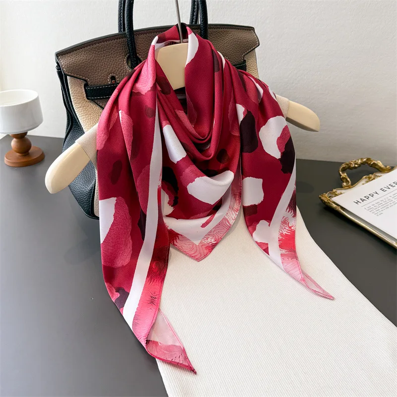 

Scarf Brands Hijab Silk Square Fashion Shawl Wraps Neckerchief Headscarf Bandana Ribbon Handkerchief Luxury Foulards Femme
