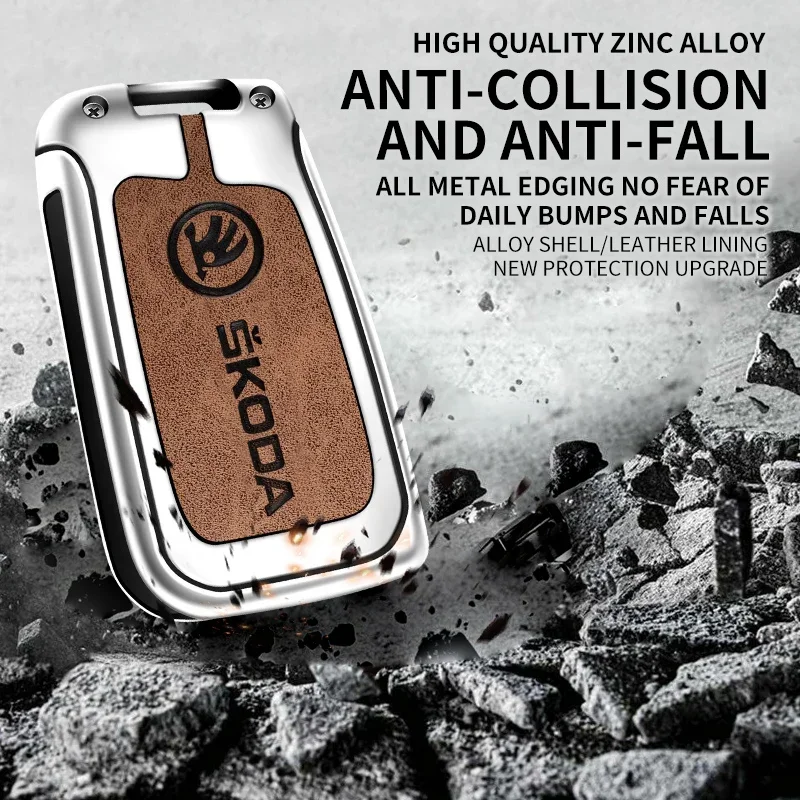 سيارة بولي TPU سبائك الزنك حقيبة مفتاح لسكودا اوكتافيا 2 3 A5 A7 فابيا رائع كودياق كاروك سيارة مفتاح سلسلة معدنية مفتاح قذيفة الملحقات