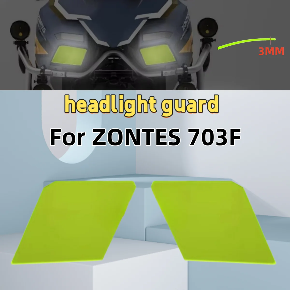 

For ZONTES 703F Zontes 703 F Motorcycle Acrylic Front Headlight Guard Head Light Lens Cover Protector