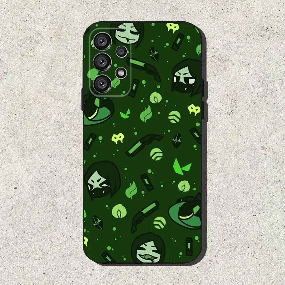 V-Valorant Game Phone Case For Samsung S25,S24,S21,S22,S23,S30,Ultra,S20,Plus,Fe,Lite,Note,10,9,5G Black Cover