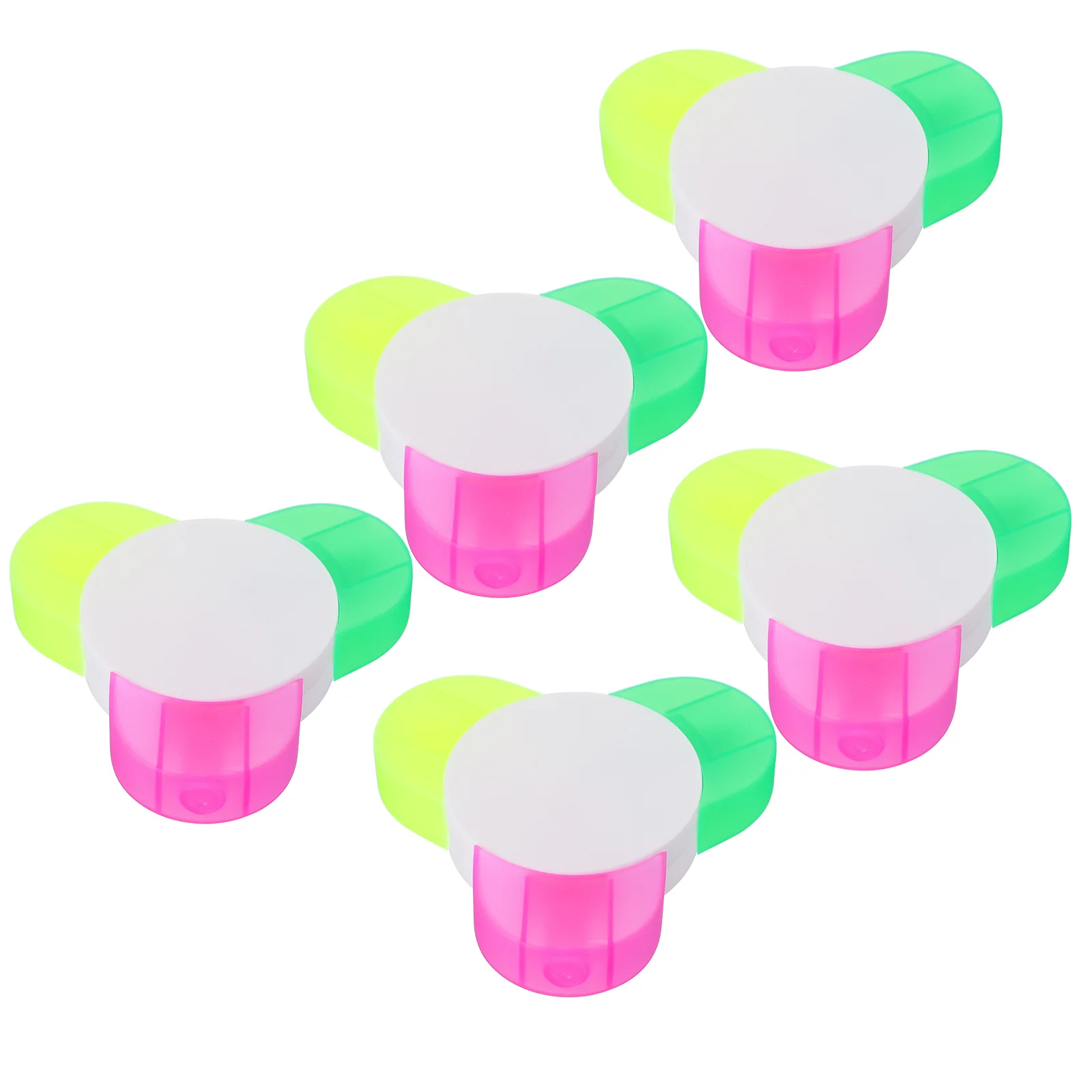 

5 Pcs Highlighter 3-in-1 Fluorescent Pens Petals Highlighters Marker Flower Shape Plastic Child