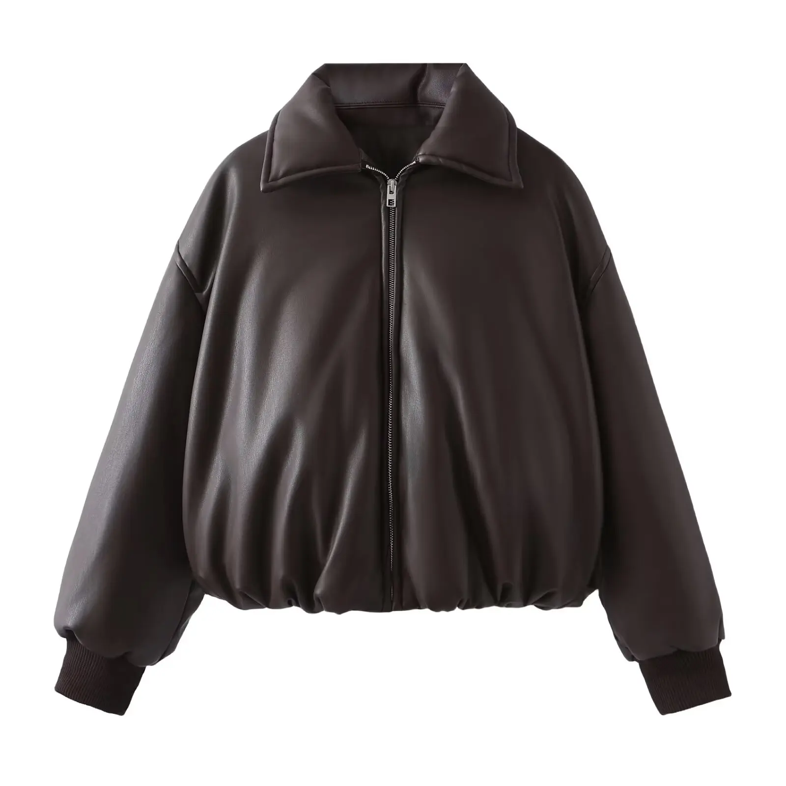 JNLEAOG Faionable Thiened Protein Leather Cotton Jaet المرأة الخريف جديد Sle الإنترنت Celebri نموذج عادية Sle