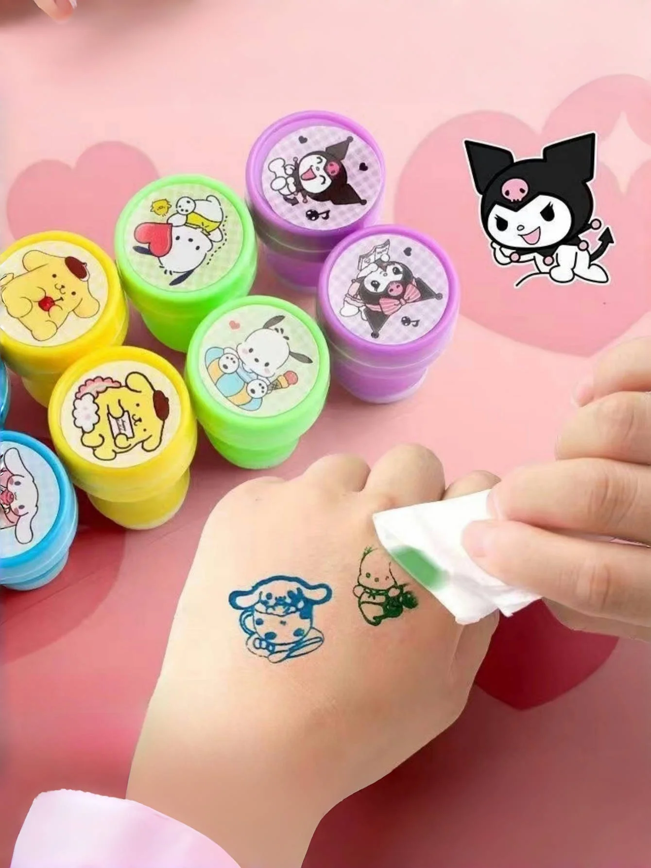 

Набор из 10-30 шт. милых мультяшных штампов Hello Kitty, Melody, Kuromi, Cinnamoroll для поощрения, канцелярских принадлежностей, подарков, наград, обмена баллов