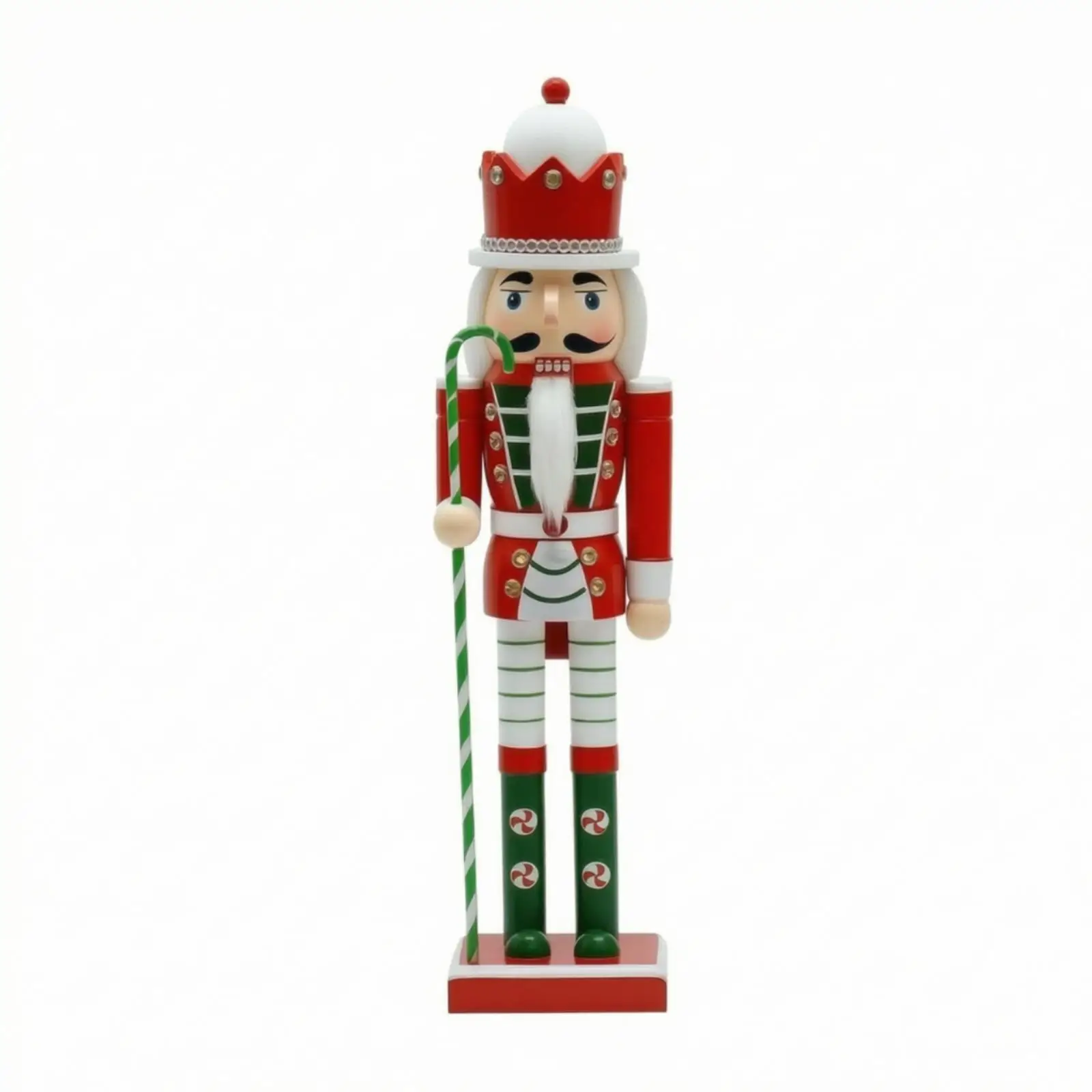 Festival Figurine Nutcracker Christmas Decoration Wood Sculpture for Mantel Countertop Cute Holiday Ornament with Stable