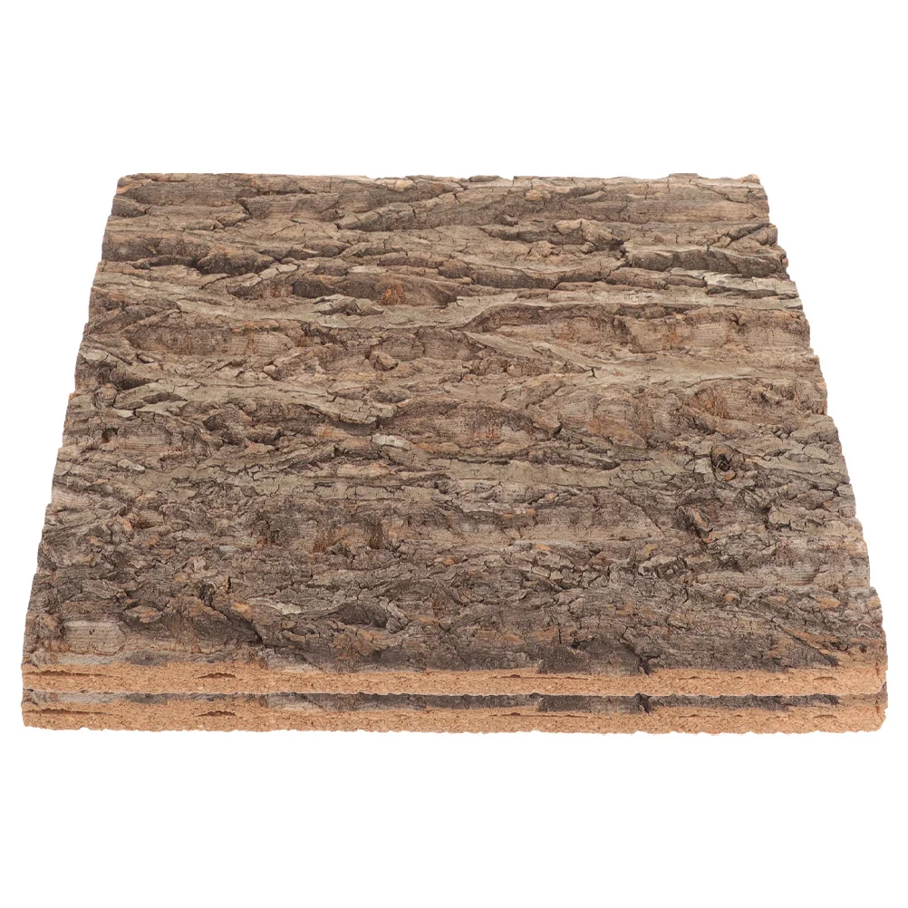 

2pcs Natural Tree Bark Panel Cork Bark Background For Reptile Habitat Fish Tank Terrarium Basking Platform Decor