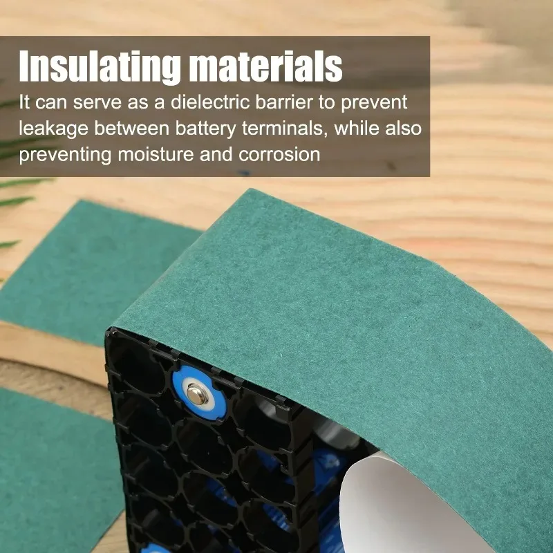 Self-adhesive 18650 Barley Paper Insulation Pads Lithium Battery Pack Adhesive Backing Green Shell Paper Insulated Isolator Pads