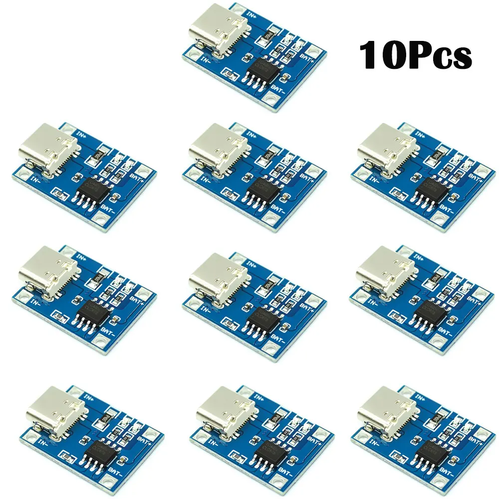 10Pcs TP4056 Type-C USB 5V 1A 18650 Li-ion Battery Charger Module Charging Board without Protection Dual Function 1ALi-ion DIY