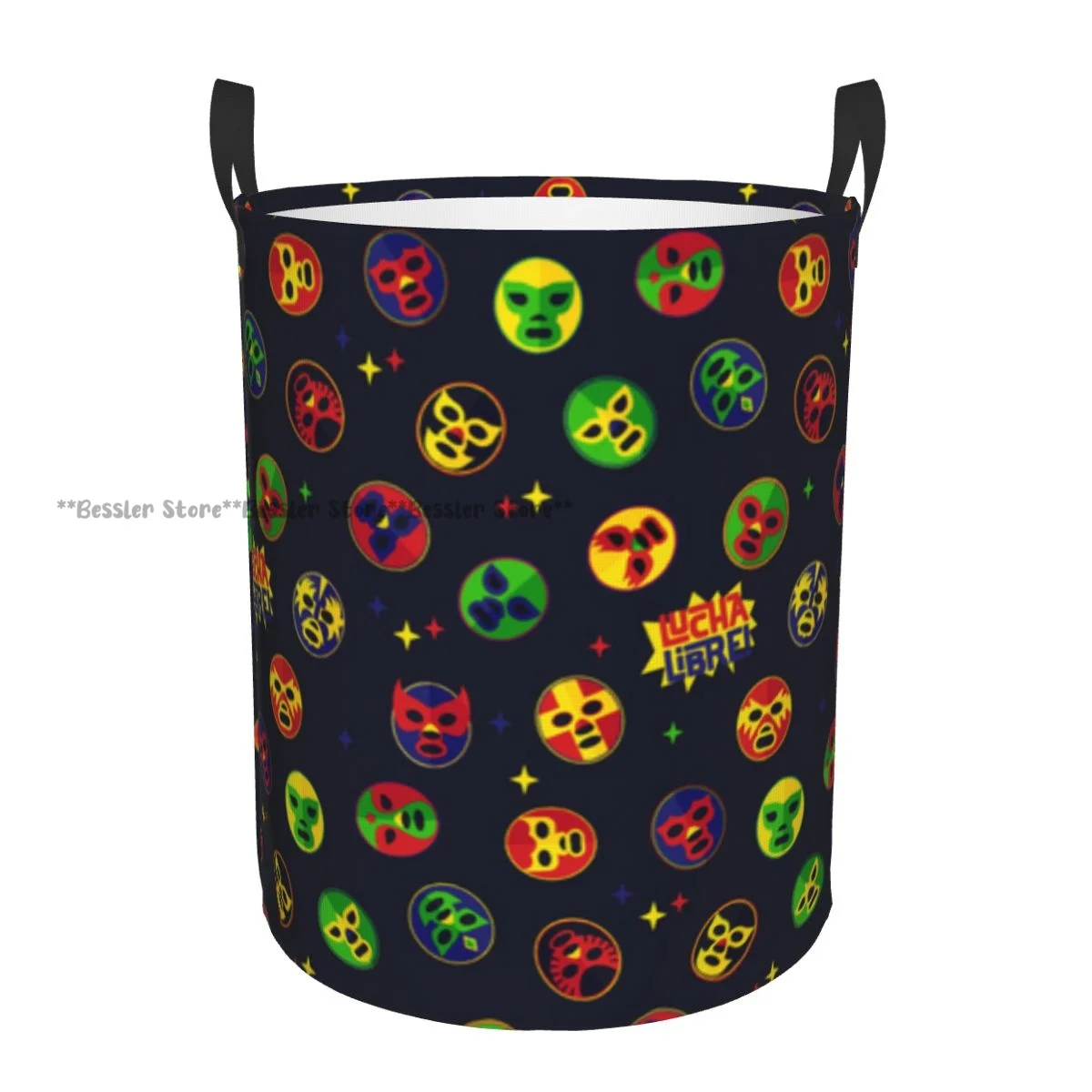 Foldable Laundry Basket for Dirty Clothes Mexican Lucha Libre Wrestling Masks Storage Hamper