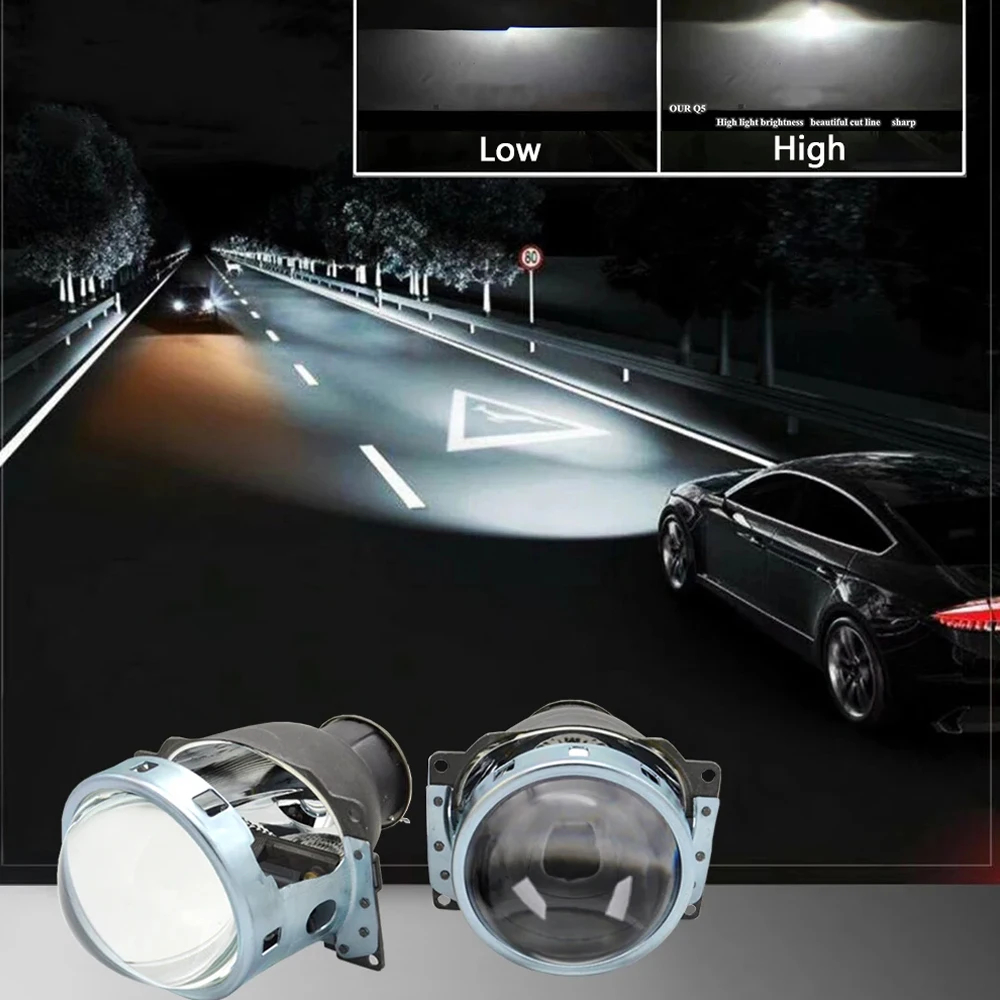 

Q5 3 inch Projector Lens H7 For Hella 3R Headlights Retrofit Kit Single Xenon Low Beam Auto Lamp H7 D2S D2H LED HID Car Light