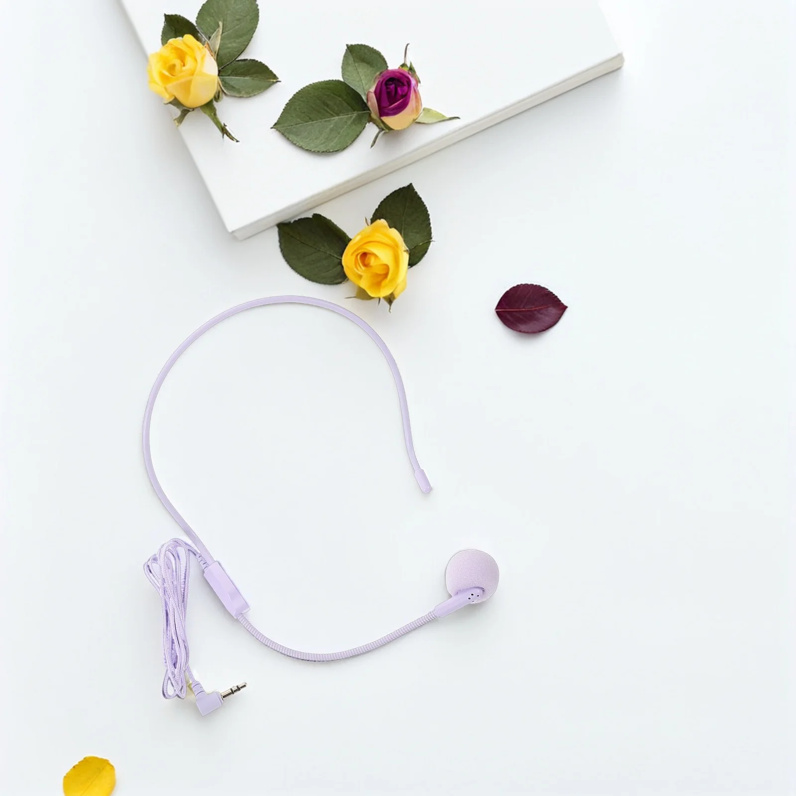 

Purple Head-Mounted Wired Microphone Ear-Hanging Lavalier Mic Instrument Pickup Mini Microphone for Voice Amplifier Musicians