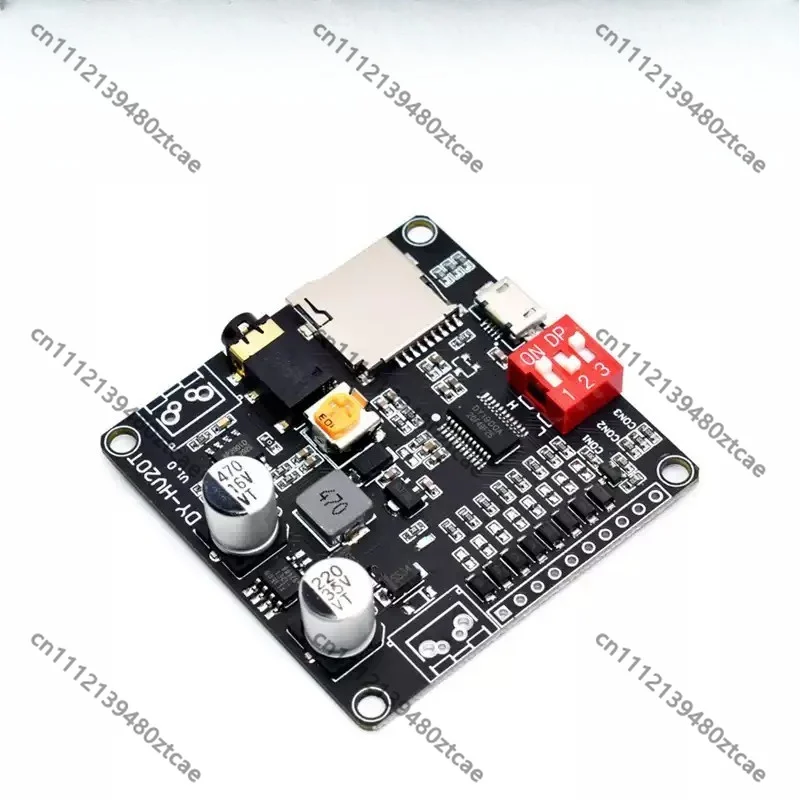MP3 Decoder Board Voice Playback Module, UART Serial Control & IO Trigger, USB Download with Flash Storage