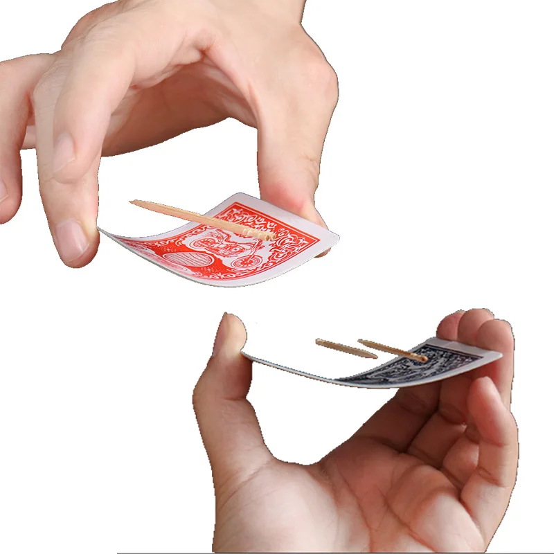Floating Toothpick Card Magic Trick Invisible Poker Close-up Beginner Street Magic Prop Pocket Magic Toy Party Interactive Magic