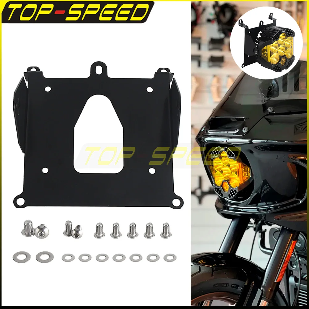 

For Harley M8 Fat Bob 114 FXFB FXFBS Motorcycle LED Headlight Bracket Replacement LP6 Lighting Holder Mounting System MEM7371