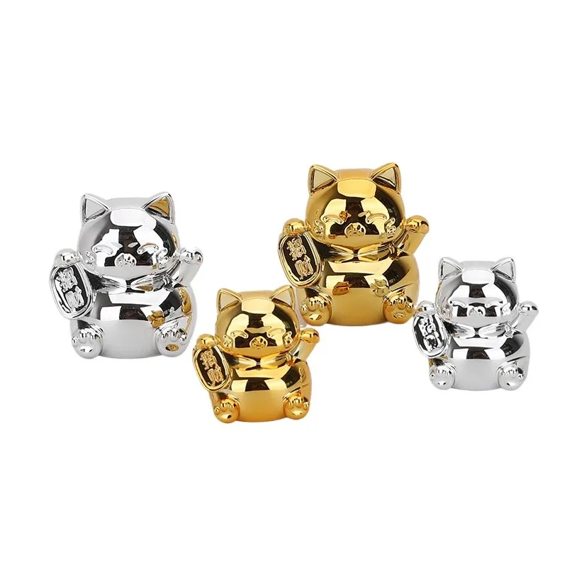 Golden Fortune Cat Rich cat Desktop Ornament Electroplating Creative Lucky Cat Decorative Ornament