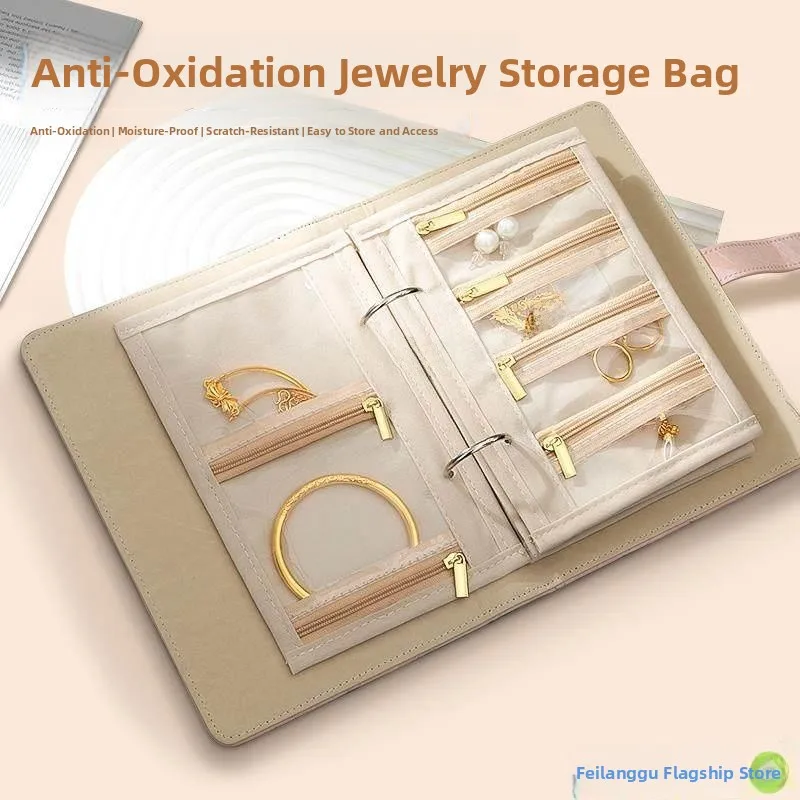 

Gold Jewelry Storage Bag Sealed Travel Portable Necklace Storage Case Anti-Oxidation Leather Bag Home Storage Non-Waterproof