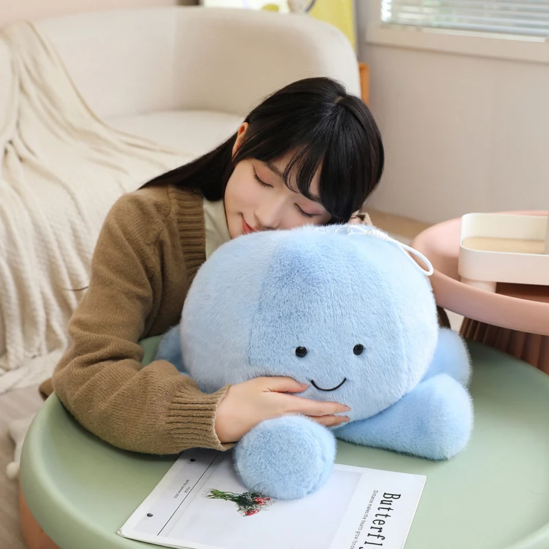 Rotierende Quallen Plüsch Oktopus Kawaii Anhänger Puppe Rosa Weiß Blau Kissen Kissen Weiches Weihnachtsgeschenk für Kinder Freund