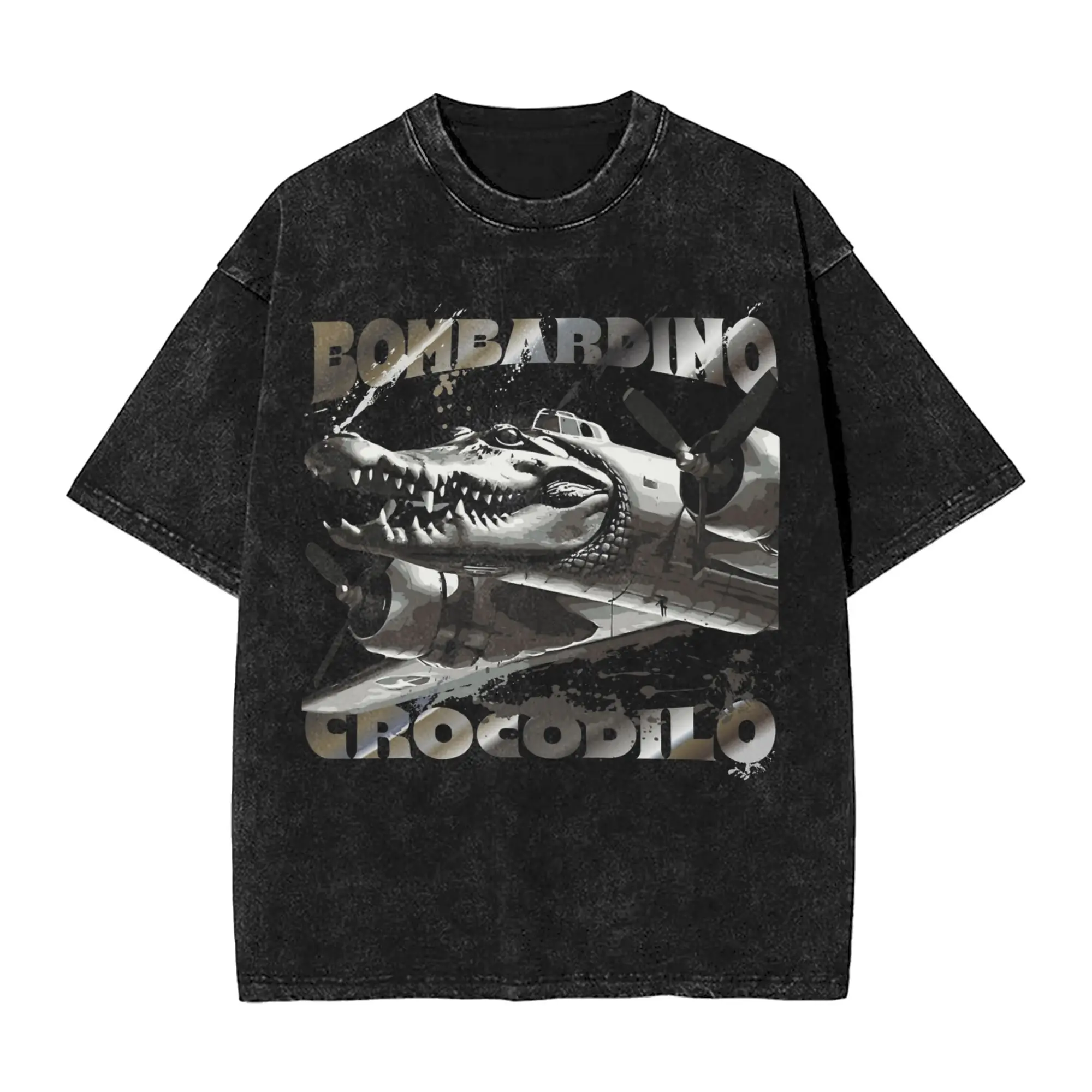 

Bombardino Crocodilo Italian Brainrot Washed T Shirts Streetwear Hip Hop Vintage T-Shirts Tees Men Women Cotton Oversize Summer