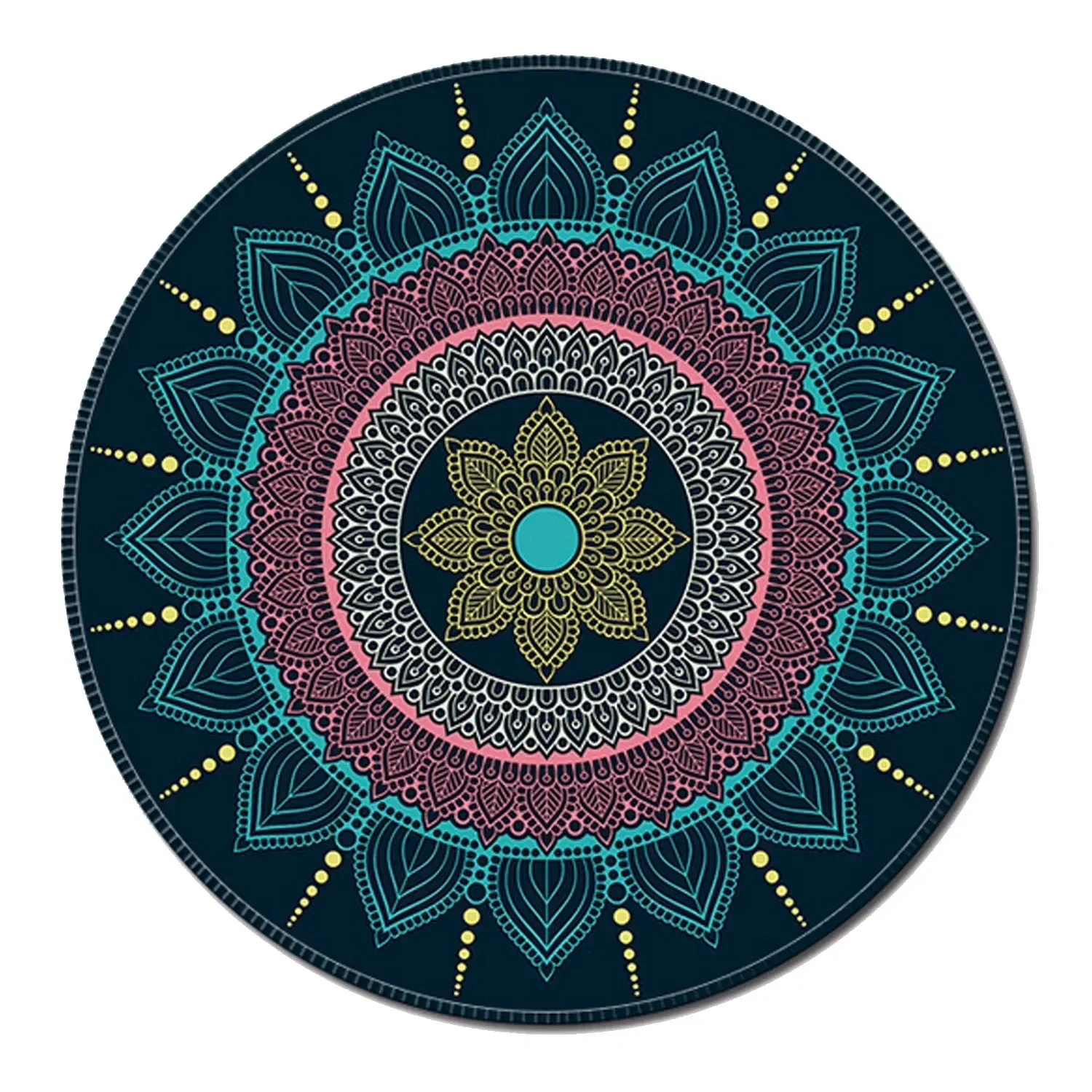 New Arrivals Nworld Vintage Bohemian Round Computer Carpet Mouse Pad Mat Mousepad Anti Slip for Home Office PC Gaming LOL CS GO